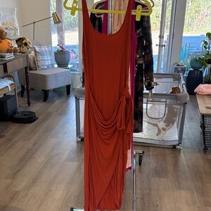 Elegant High Low Dress in Rust